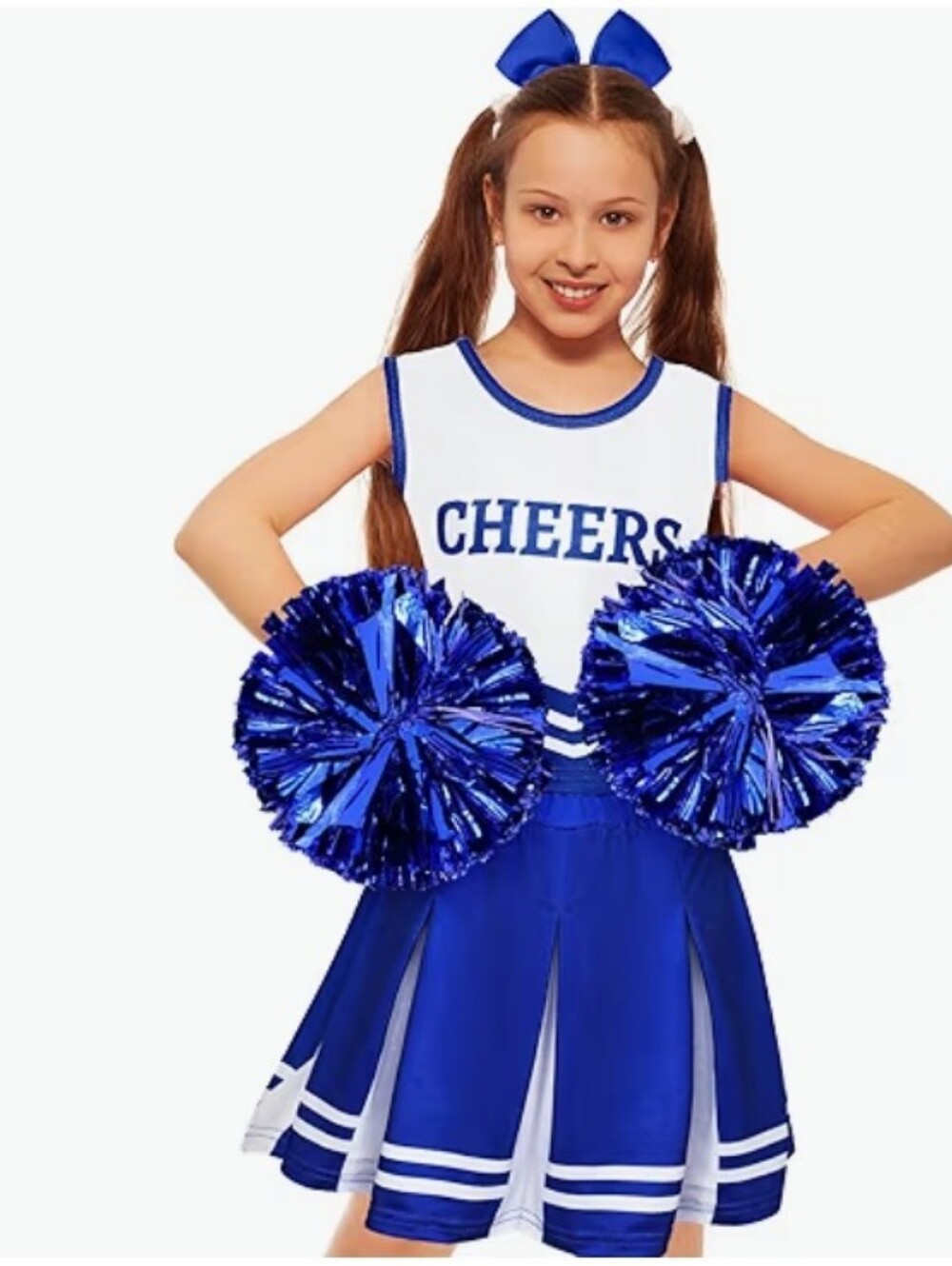 Kids Blue "Cheers" Cheerleader Costume